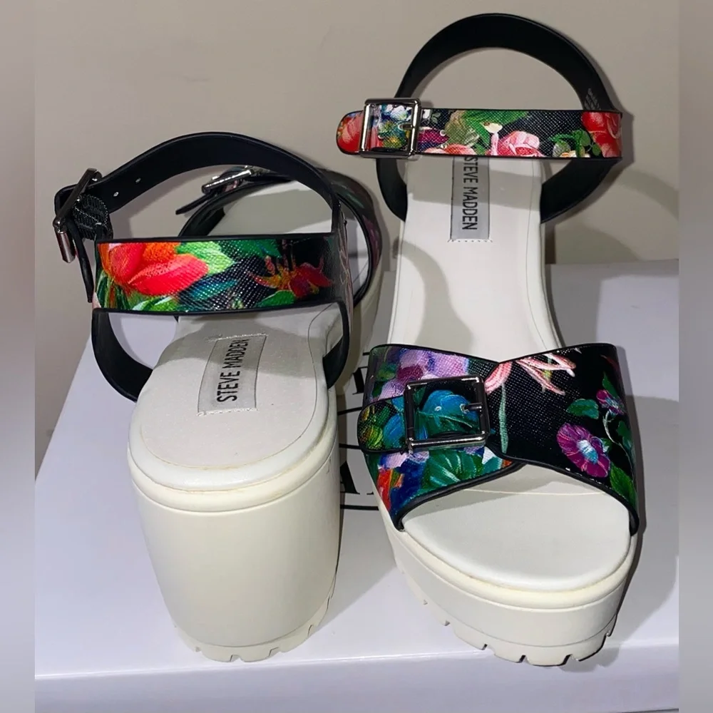 Steve Madden platform sandals Steve Madden heels chunky platform floral Y2K vibe
